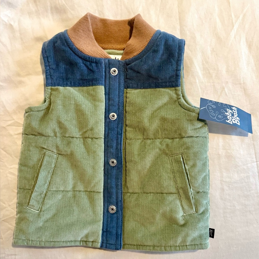 Baby Vest in Blue and Green 6mo